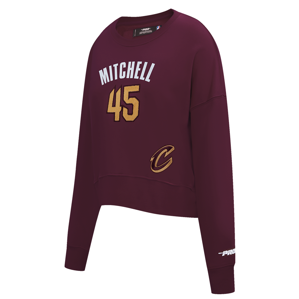 NBA CLEVELAND CAVALIERS DONOVAN MITCHELL #45 CLASSIC PNN WOMEN'S FLC C (WINE)