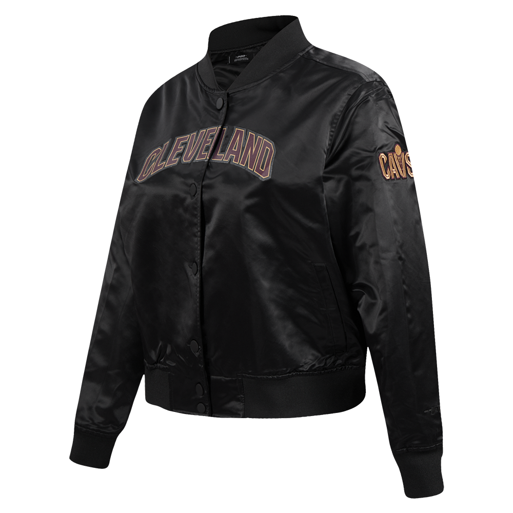NBA CLEVELAND CAVALIERS CLASSIC WOMEN'S SATIN JACKET (BLACK)
