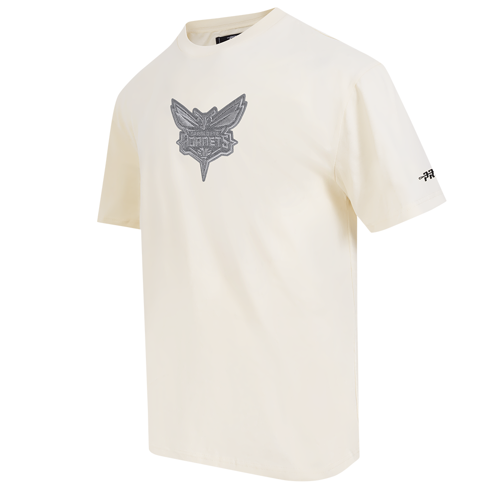 NBA CHARLOTTE HORNETS REVERSE FRENCH TERRY MEN'S CJ DROP SHOULDER TEE (EGGSHELL)