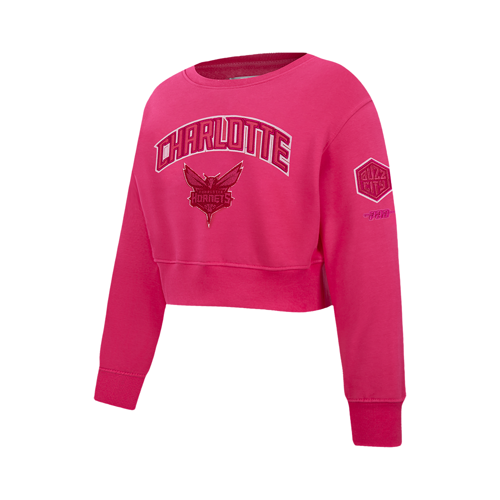 NBA CHARLOTTE HORNETS TRIPLE PINK BIG GIRLS FLC CREWNECK (BEETROOT PURPLE)