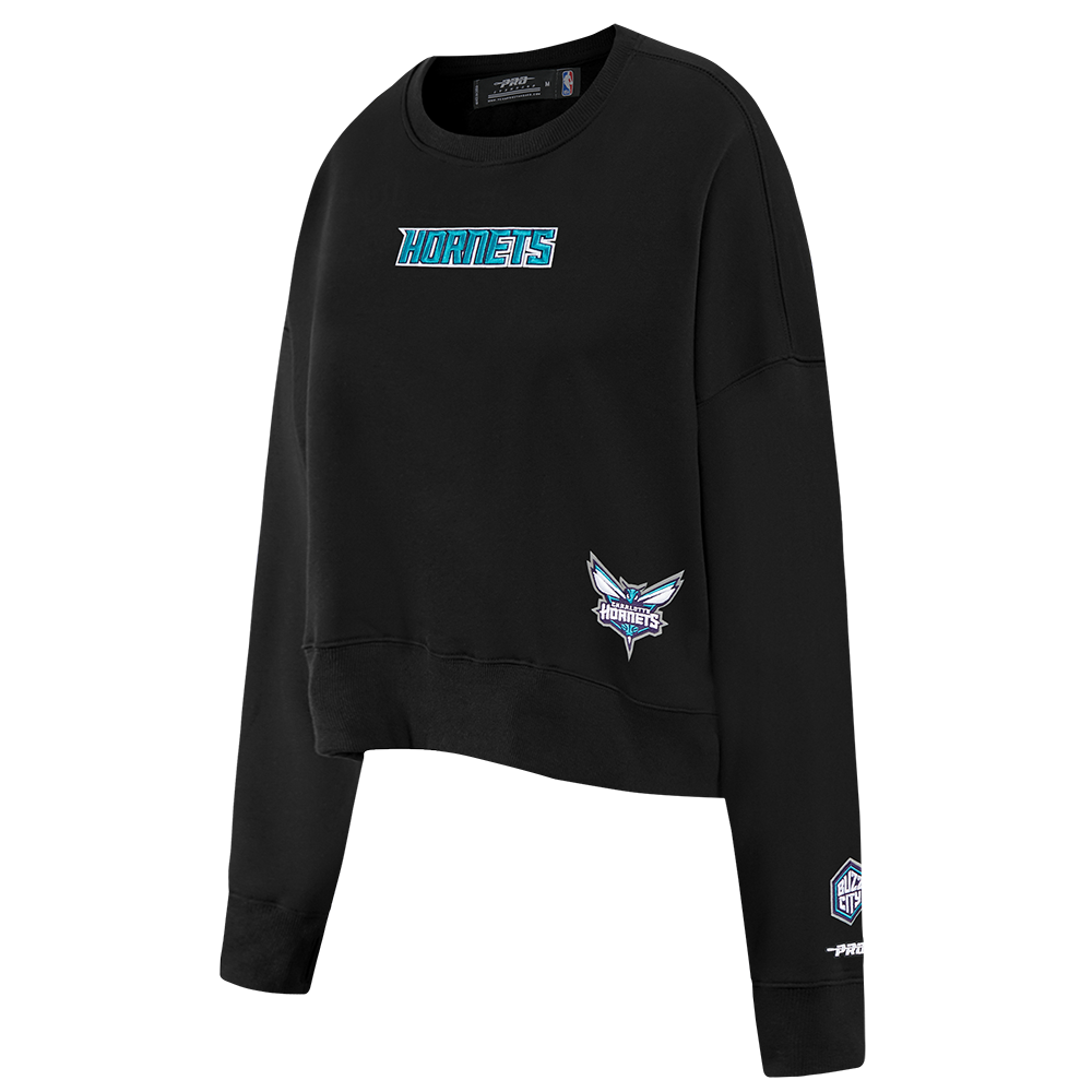 NBA CHARLOTTE HORNETS WINGSPAN WOMEN'S FLC CREWNECK (BLACK)