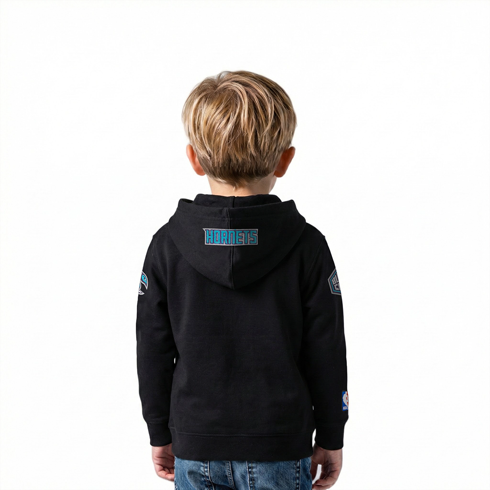 NBA CHARLOTTE HORNETS CLASSIC TODDLER BOYS FLEECE PULLOVER HOODIE (BLACK)