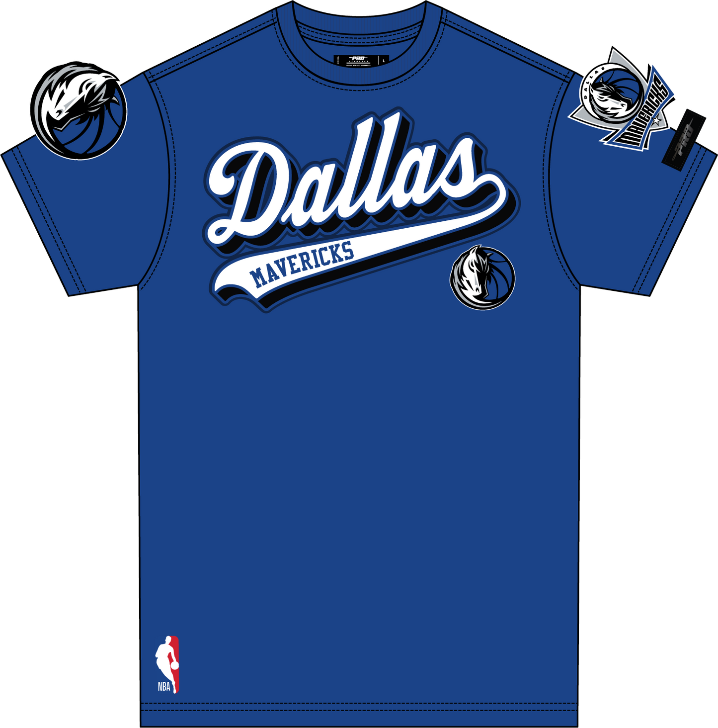 NBA DALLAS MAVERICKS SCRIPT TAIL MEN'S SJ TEE (ROYAL BLUE)