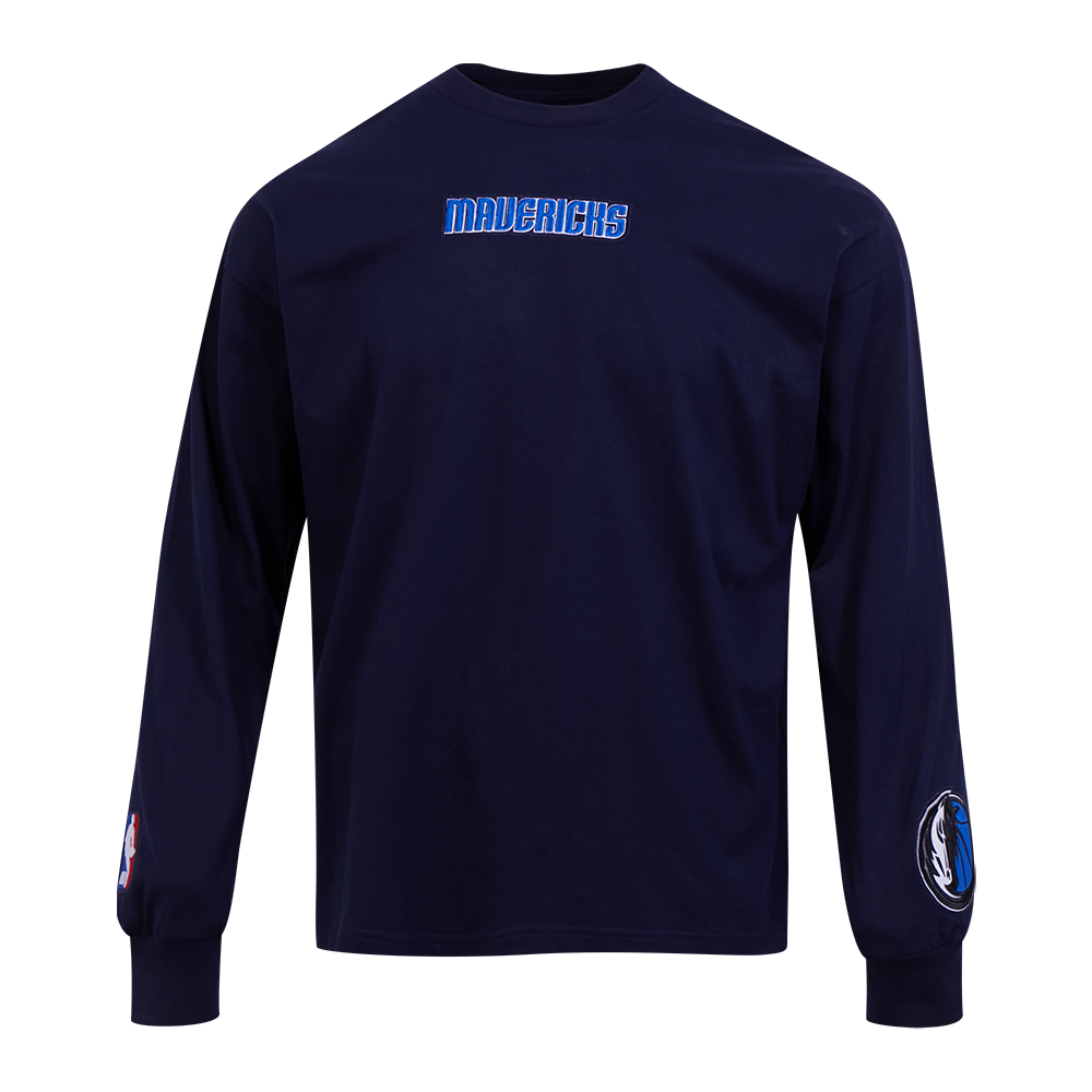 NBA DALLAS MAVERICKS WINGSPAN MEN'S DROP SHOULDER LS TEE (MIDNIGHT NAVY)