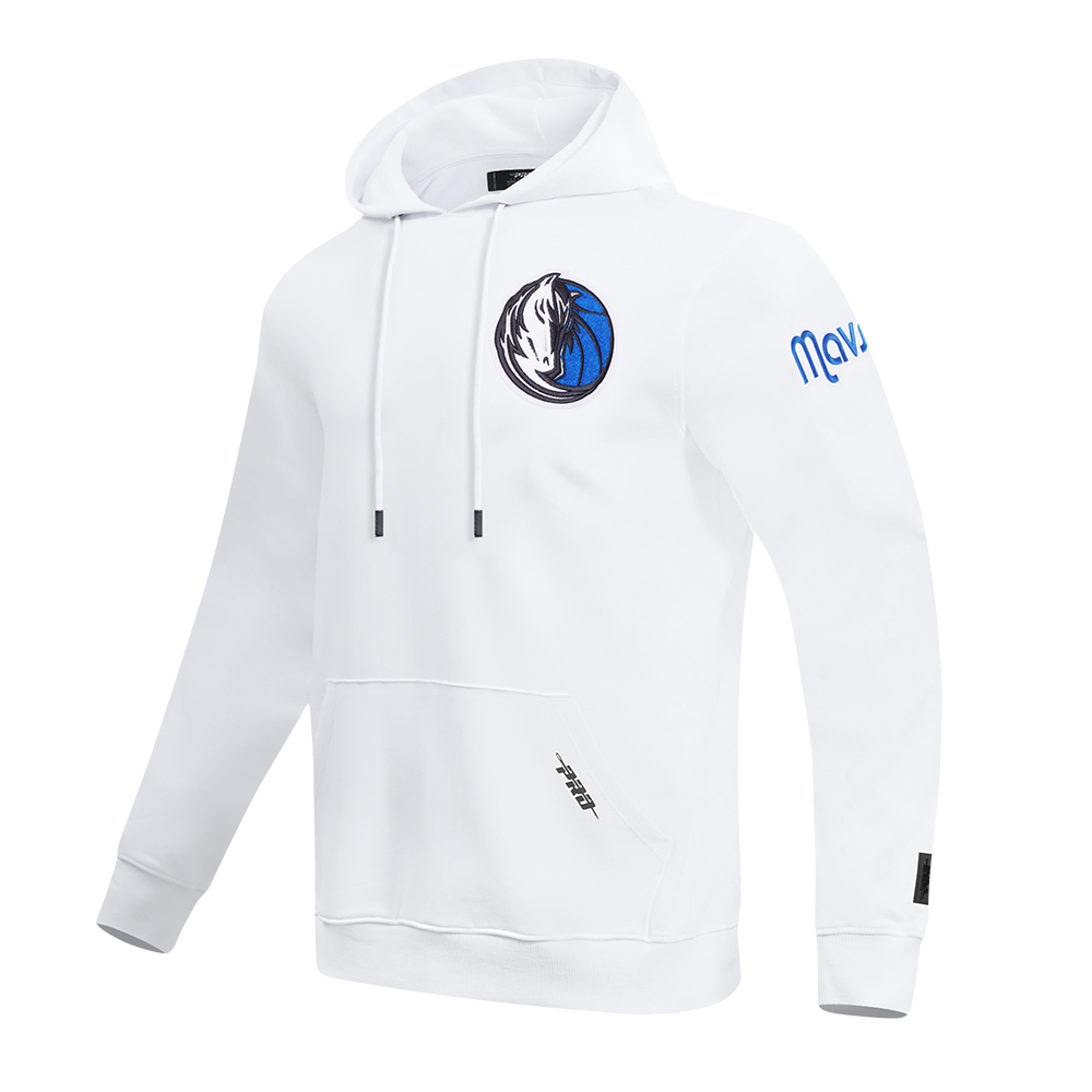DALLAS MAVERICKS CLASSIC MEN'S CHENILLE DK PO HOODIE (WHITE)