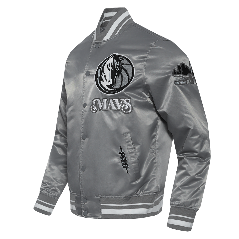 NBA DALLAS MAVERICKS CITY EDITION 24-25 MEN'S RIB SATIN JACKET (GRAY)