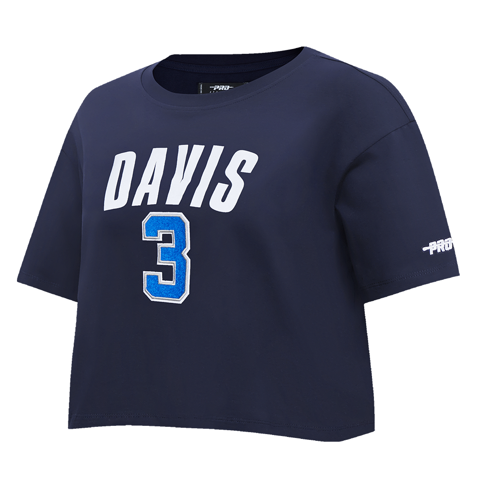 NBA DALLAS MAVERICKS ANTHONY DAVIS #3 CLASSIC PNN WOMEN'S SJ BOXY TEE (MIDNIGHT NAVY)