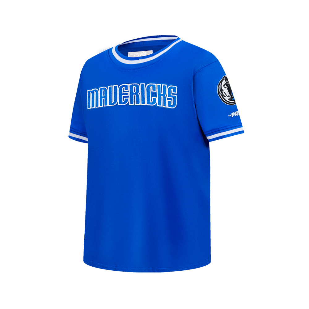 NBA DALLAS MAVERICKS CLASSIC BIG BOYS SS STRIPED RIB TEE (ROYAL BLUE)
