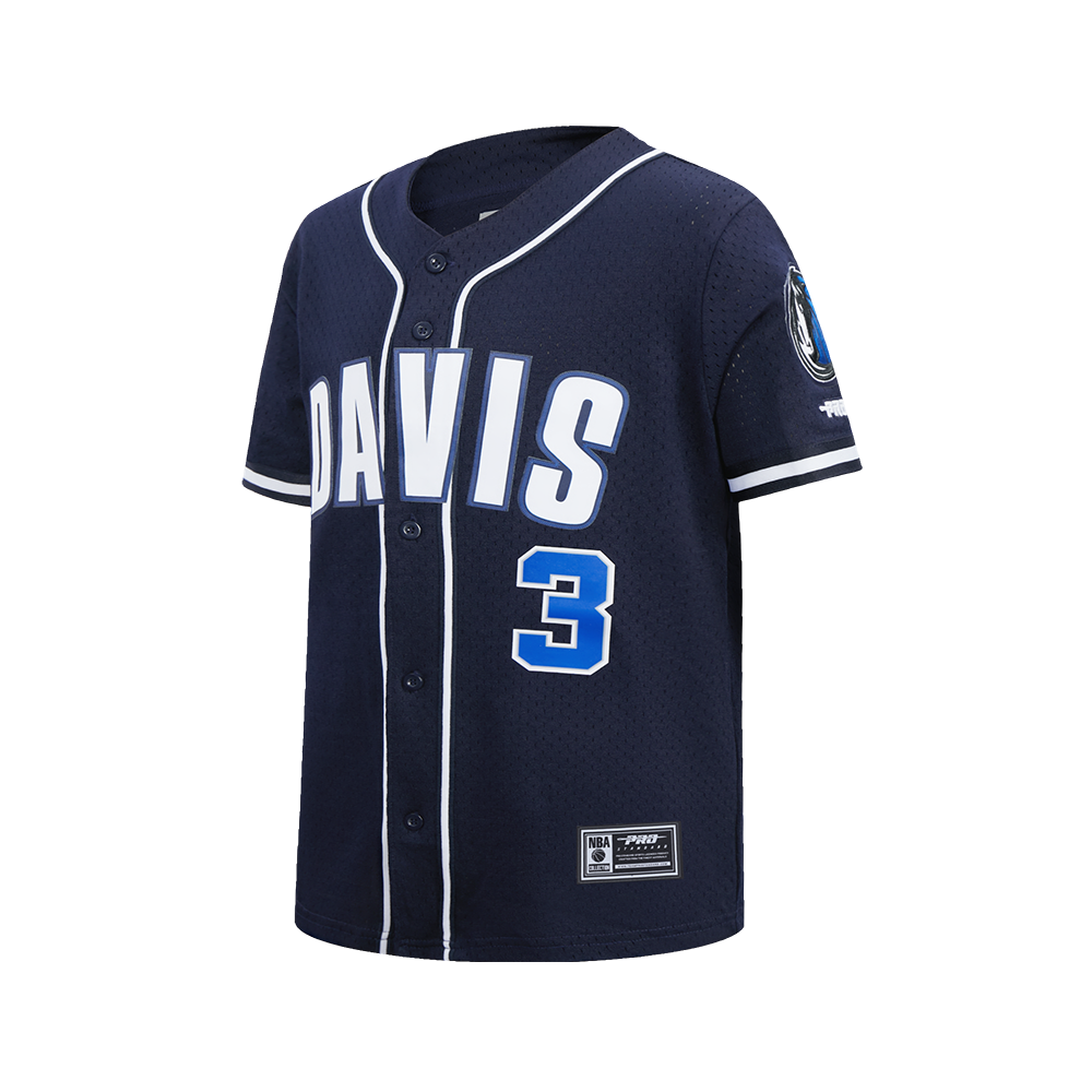 NBA DALLAS MAVERICKS ANTHONY DAVIS #3 CLASSIC PNN BIG BOY'S MESH BUTTON DOWN SHIRT (MIDNIGHT NAVY)