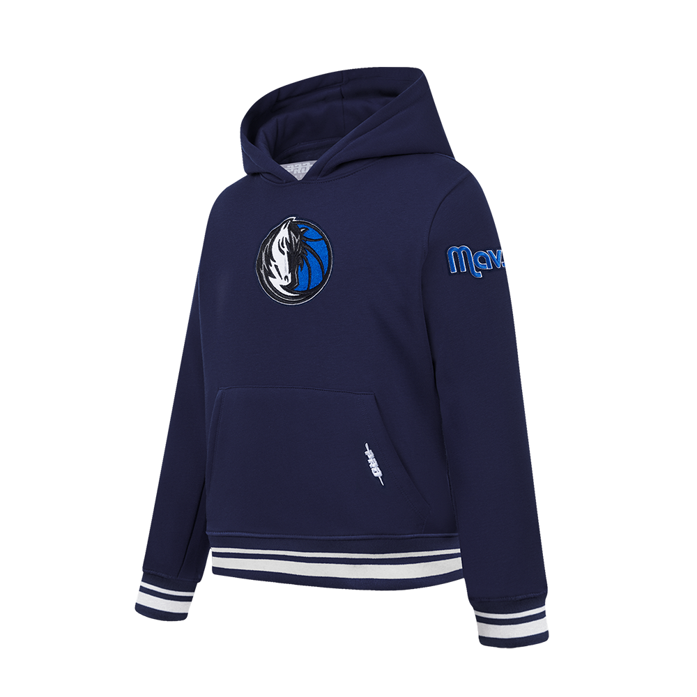 NBA DALLAS MAVERICKS RETRO CLASSIC BIG BOYS RIB FLEECE PULLOVER HOODIE (MIDNIGHT NAVY)