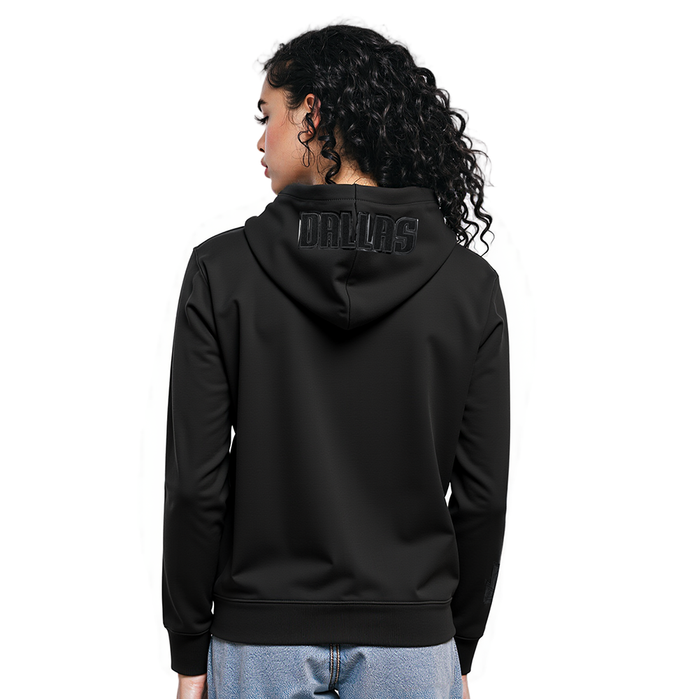 NBA DALLAS MAVERICKS TRIPLE BLACK WOMEN'S FLC PO HOODIE (TRIPLE BLACK)