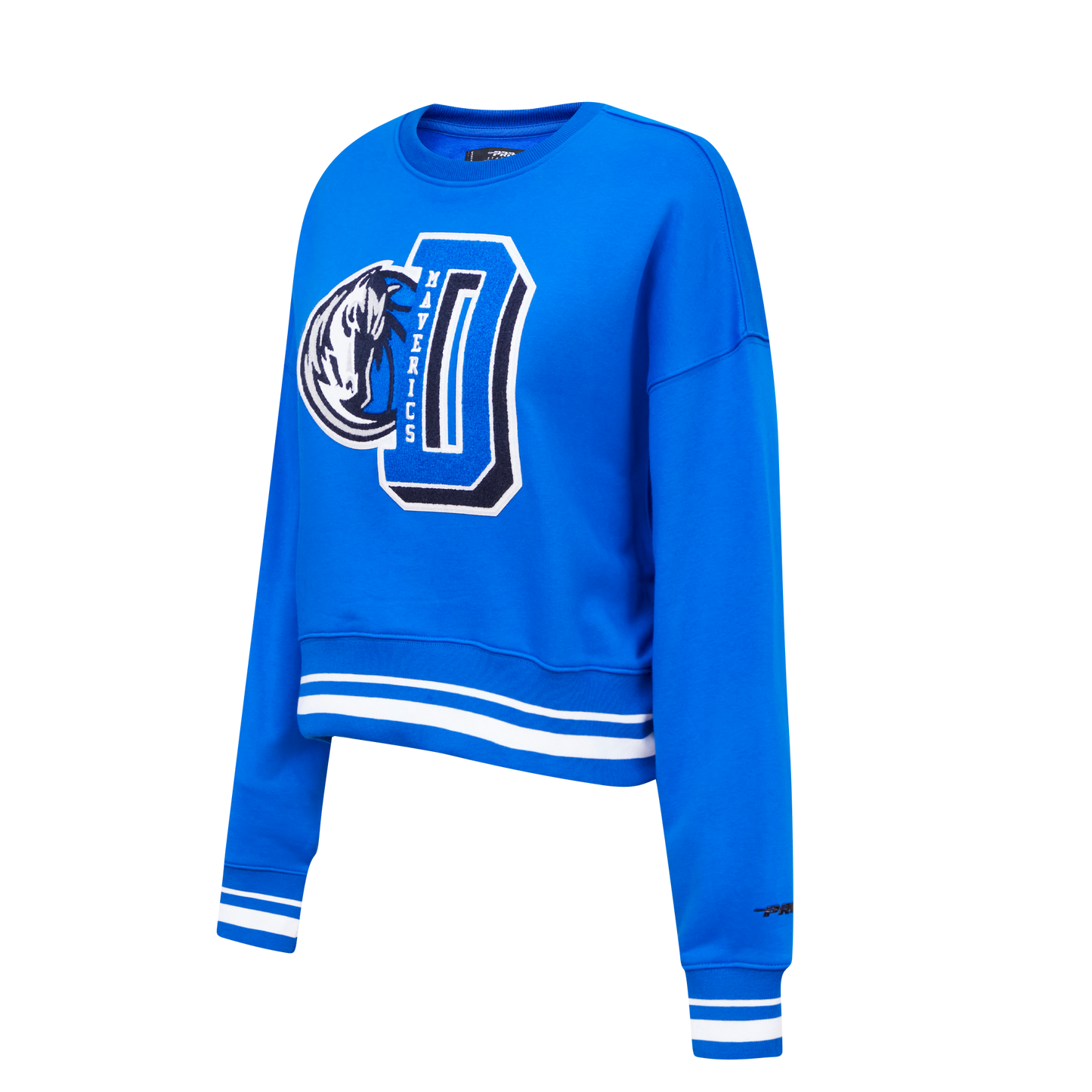 NBA DALLAS MAVERICKS MASHUP WOMEN'S RIB CREWNECK (ROYAL BLUE)