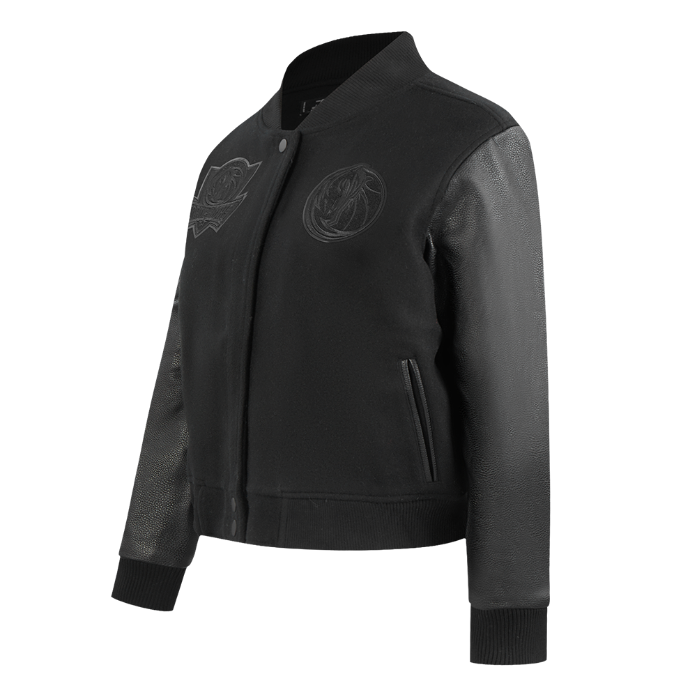 NBA DALLAS MAVERICKS TRIPLE BLACK WOMEN'S WOOL VARSITY JACKET (TRIPLE BLACK)