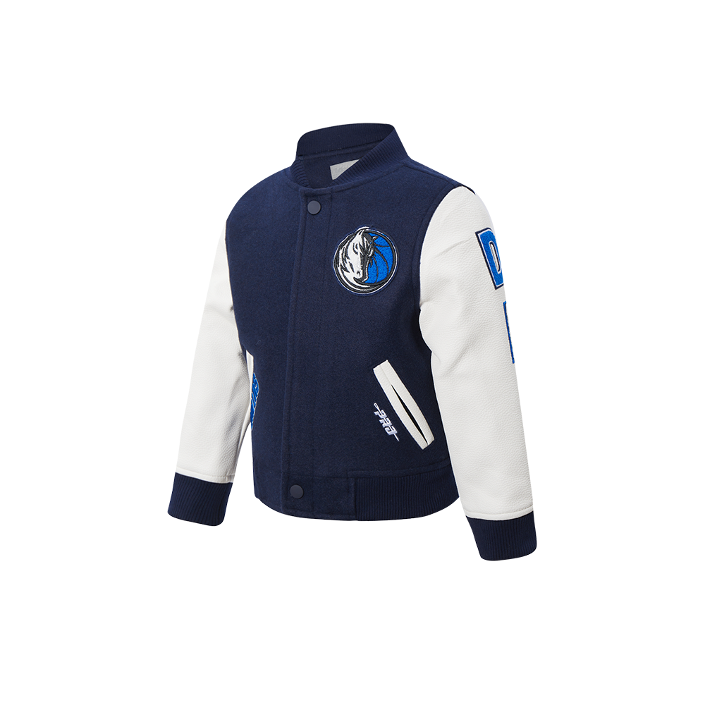 NBA DALLAS MAVERICKS CLASSIC TODDLER BOYS WOOL VARSITY JACKET (MIDNIGHT NAVY/WHITE)