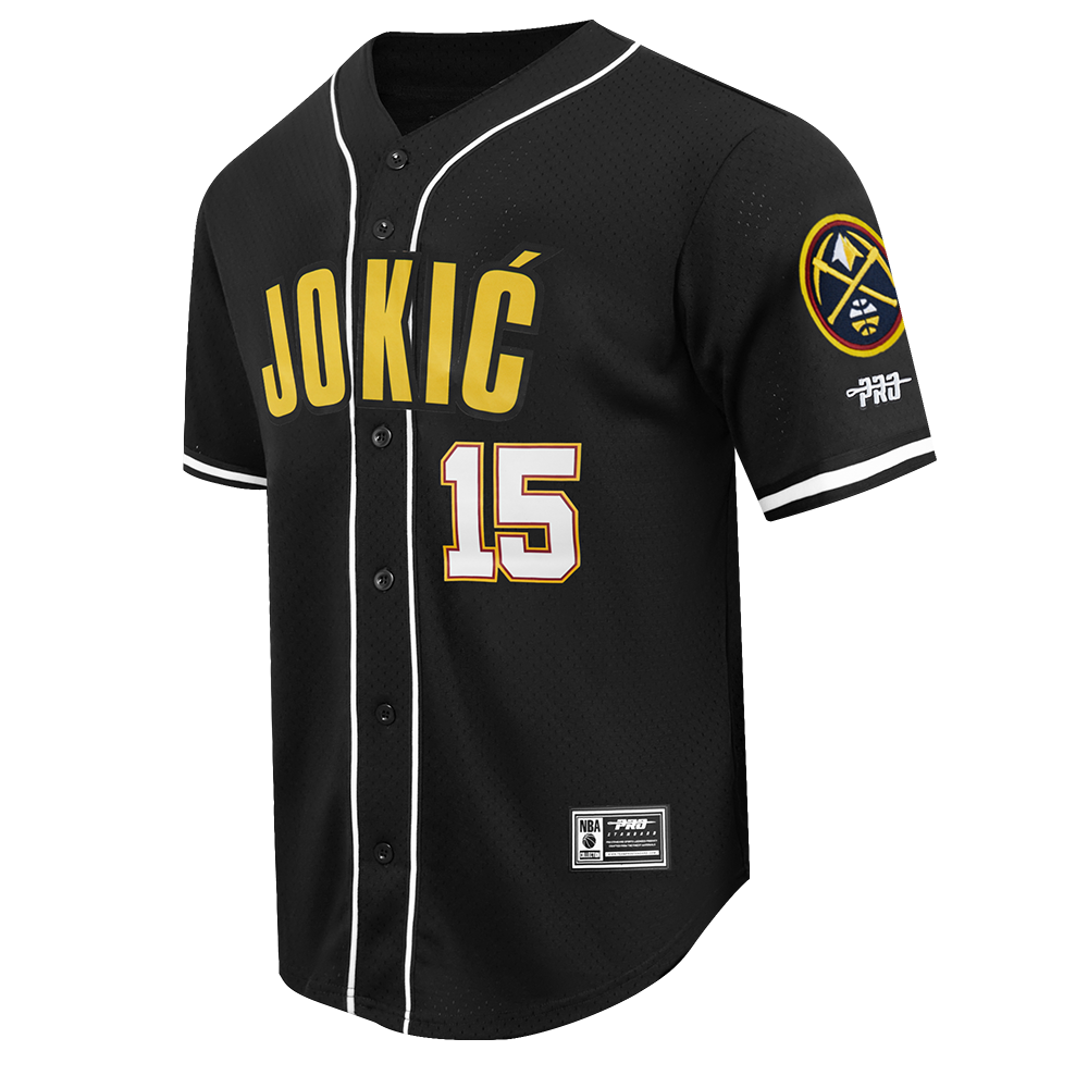 NBA DENVER NUGGETS NIKOLA JOKIC #15 CLASSIC PLAYER NAME AND NUMBER MEN'S MESH BUTTON DOWN SHIRT