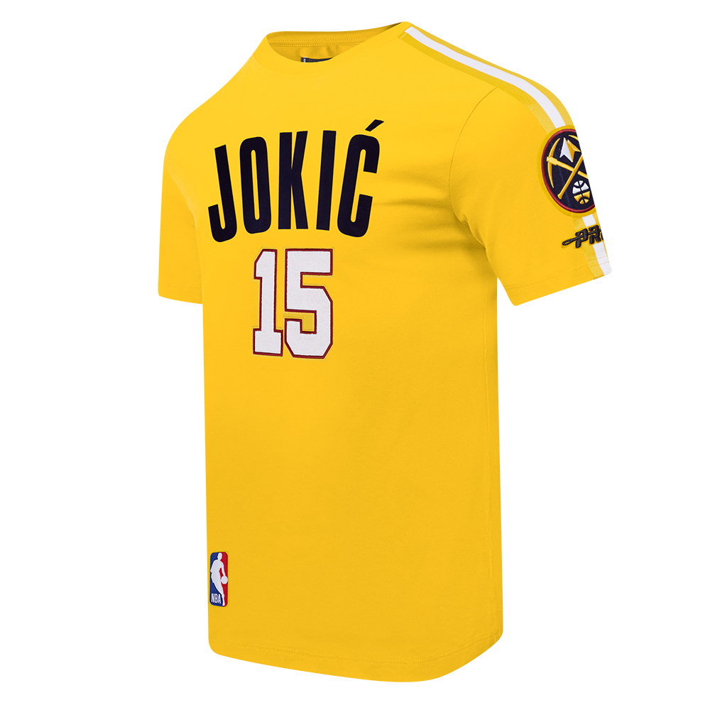 NBA DENVER NUGGETS NIKOLA JOKIC #15 CLASSIC PNN MEN'S SJ TAPING TEE (YELLOW)