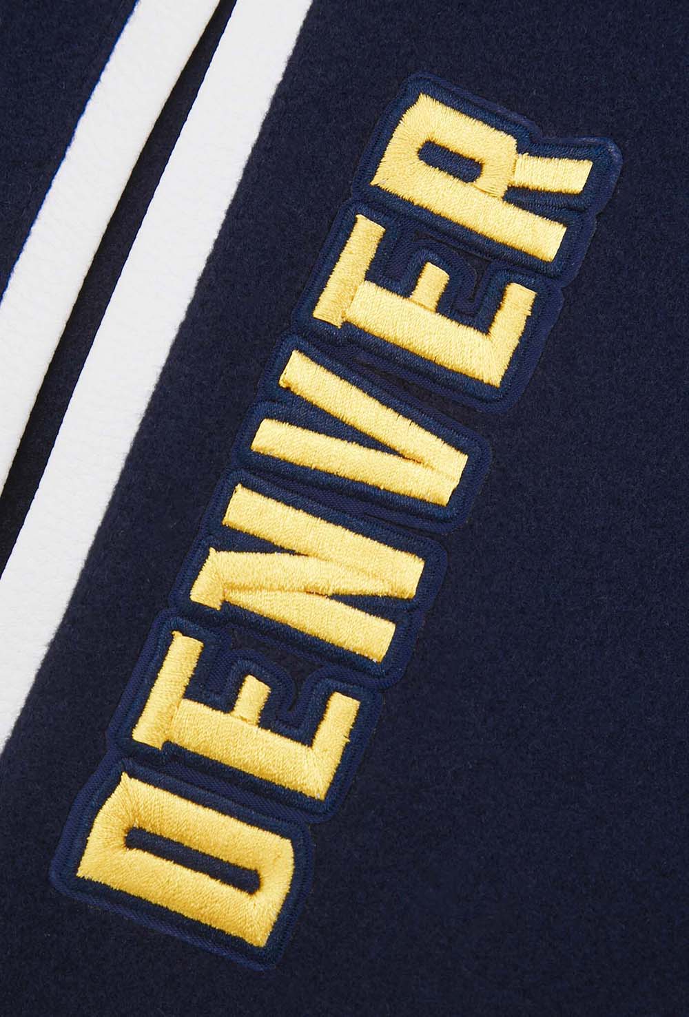 NBA DENVER NUGGETS MASHUP MEN'S RIB WOOL VARSITY JACKET (MIDNIGHT NAVY/WHITE)