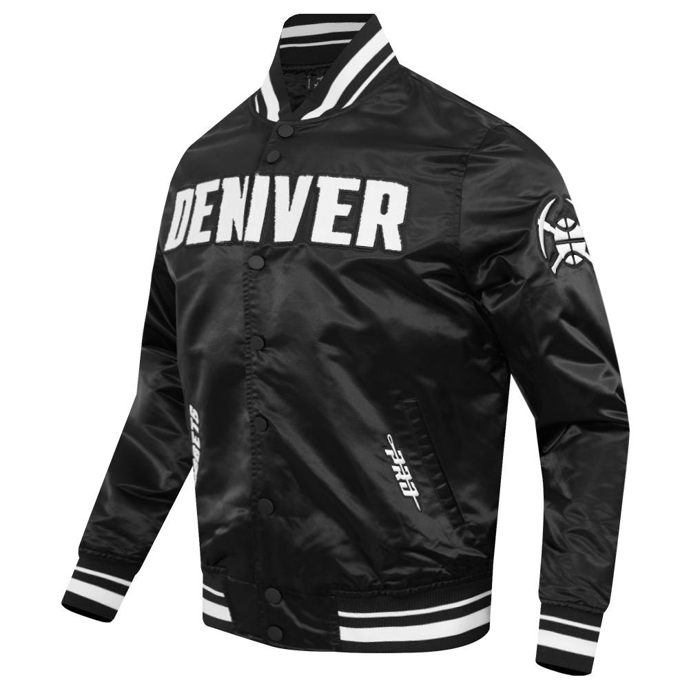 NBA DENVER NUGGETS CITY EDITION 25-26 MEN'S PRO SATIN YD RIB JACKET (BLACK)