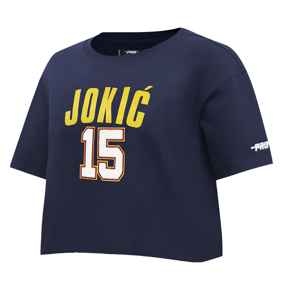 NBA DENVER NUGGETS NIKOLA JOKIC #15 CLASSIC PLAYER NAME AND NUMBER WOMEN'S SJ BOXY TEE