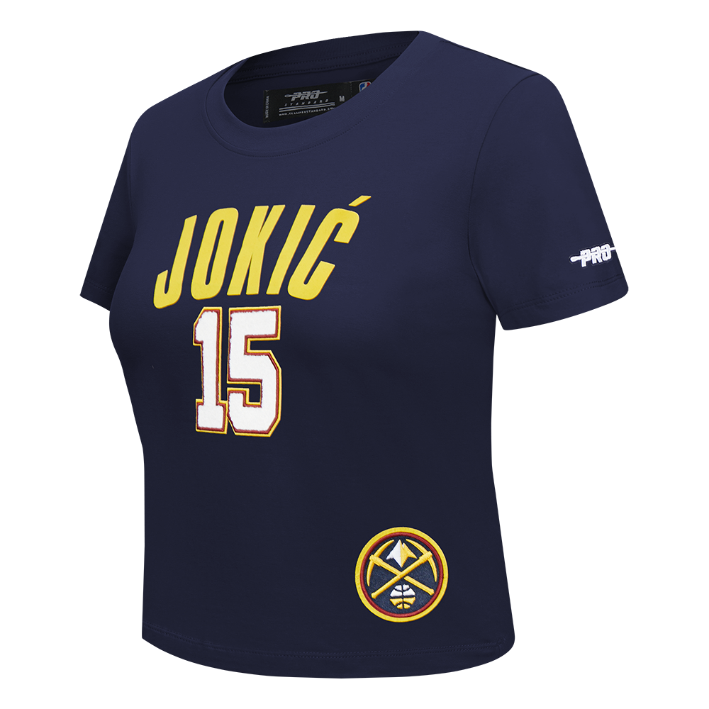 NBA DENVER NUGGETS NIKOLA JOKIC #15 CLASSIC PLAYER NAME AND NUMBER WOMEN'S SJ SLIM FIT TEE