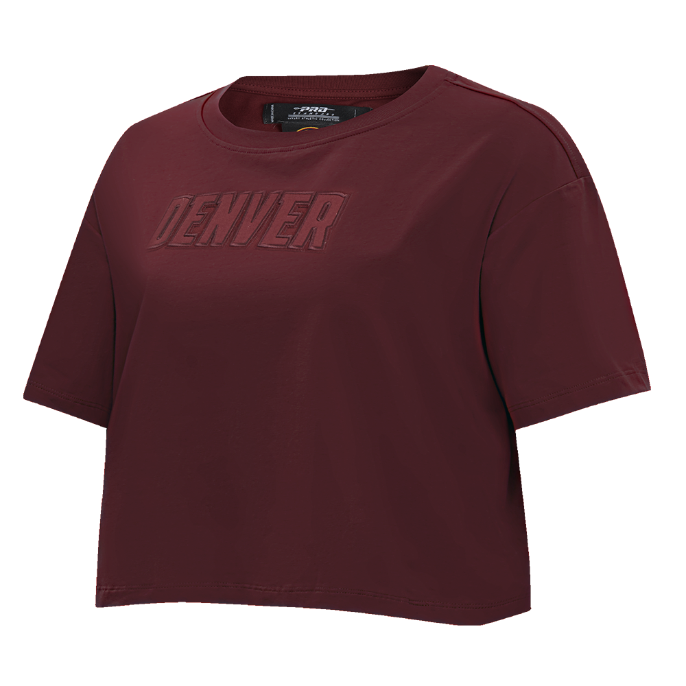 NBA DENVER NUGGETS NEUTRAL SINGLE JERSEY BOXY TEE (WINE)