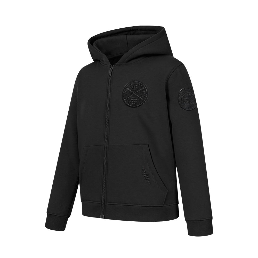 NBA DENVER NUGGETS TRIPLE BLACK BIG BOYS FL FZ HOODIE (BLACK)