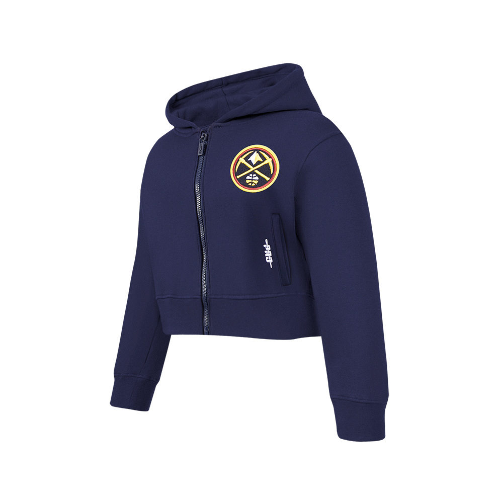 NBA DENVER NUGGETS CLASSIC BIG GIRLS  FLEECE FULL ZIP HOODIE (MIDNIGHT NAVY)