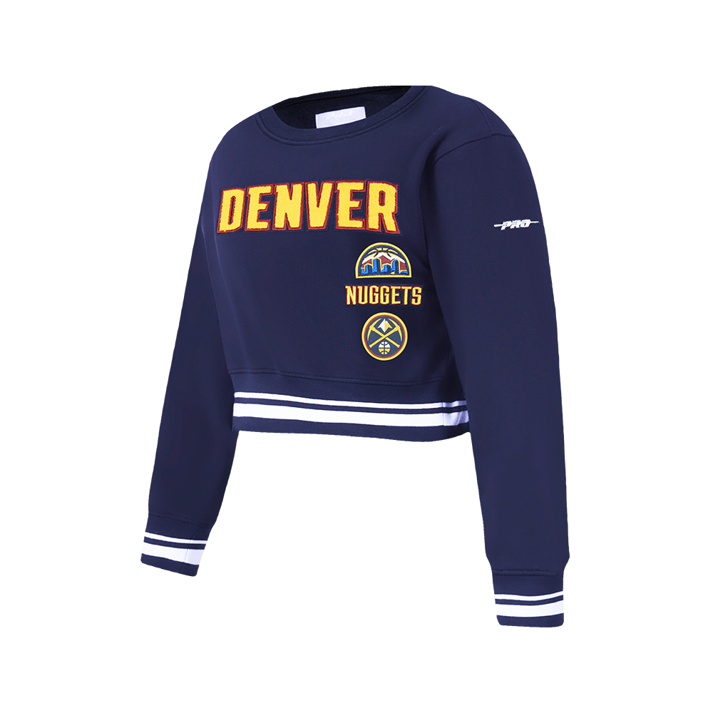 NBA DENVER NUGGETS RETRO CLASSIC BIG GIRLS  RIB FLEECE CREWNECK (MIDNIGHT NAVY)