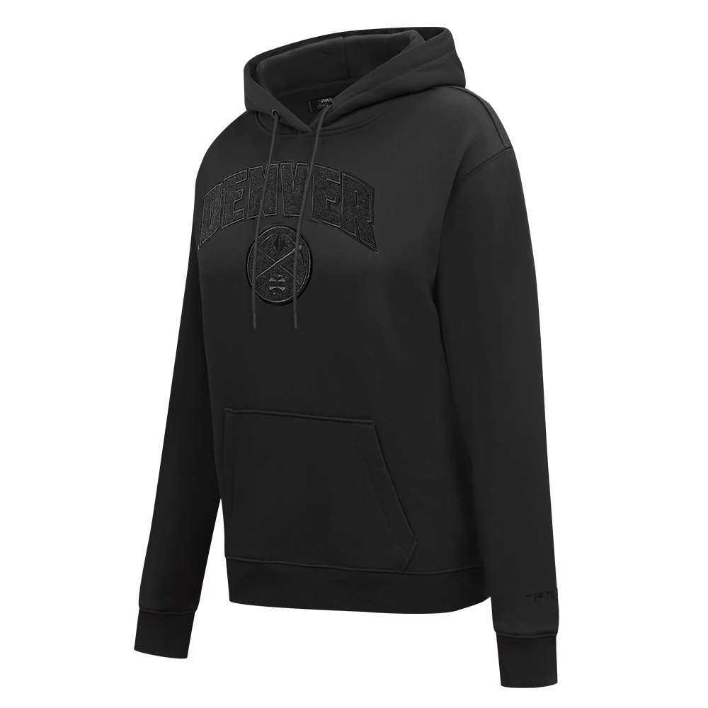 NBA DENVER NUGGETS TRIPLE BLACK WOMEN'S FLC PO HOODIE (TRIPLE BLACK WOMEN'S)