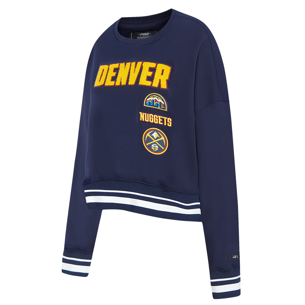 NBA DENVER NUGGETS RETRO CLASSIC WOMEN'S RIB CREWNECK (MIDNIGHT NAVY)