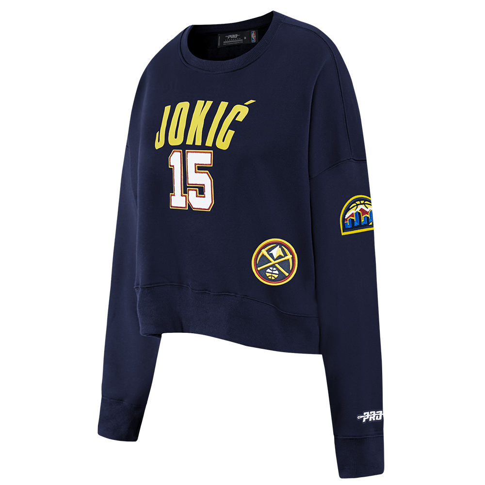 NBA DENVER NUGGETS NIKOLA JOKIC #15 CLASSIC PLAYER NAME AND NUMBER WOMEN'S FLC CREWNECK