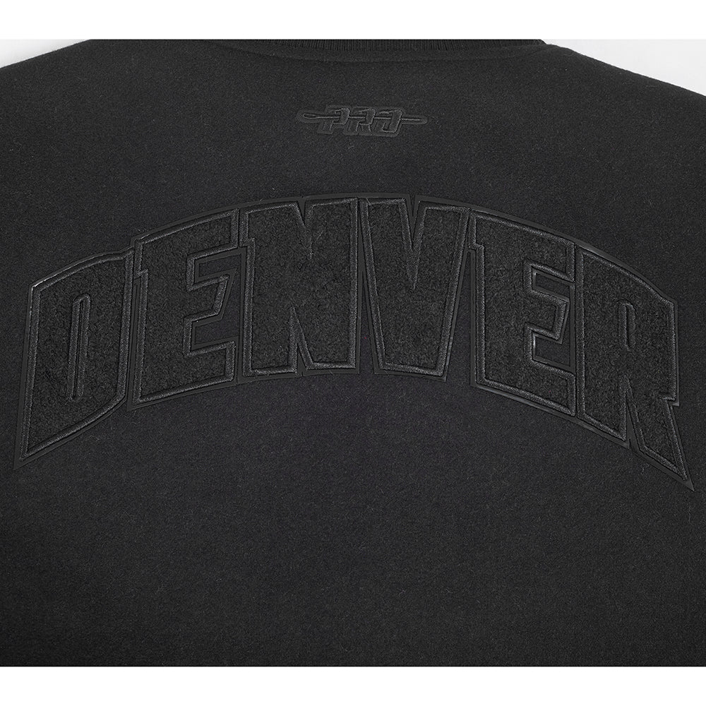 NBA DENVER NUGGETS TRIPLE BLACK WOMEN'S WOOL VARSITY JACKET (TRIPLE BLACK WOMEN'S)