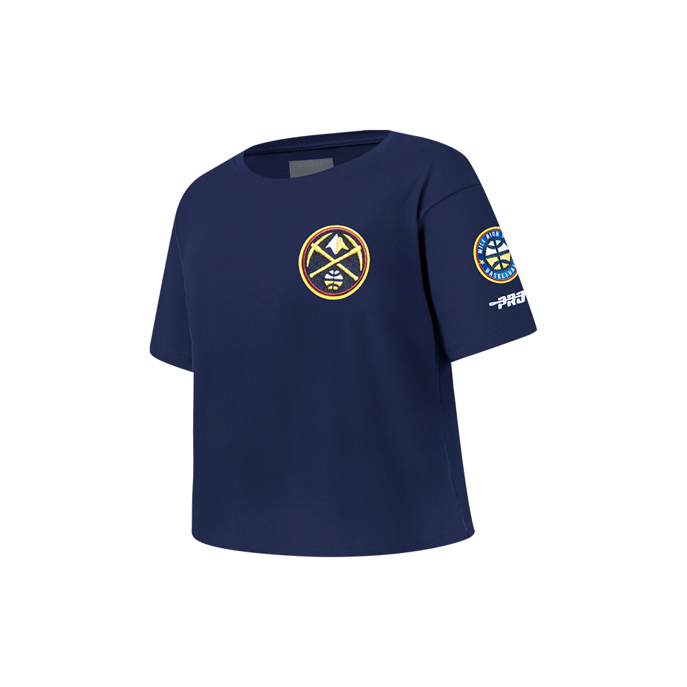 NBA DENVER NUGGETS CLASSIC LITTLE GIRLS SHORT SLEEVE BOXY TEE (MIDNIGHT NAVY)