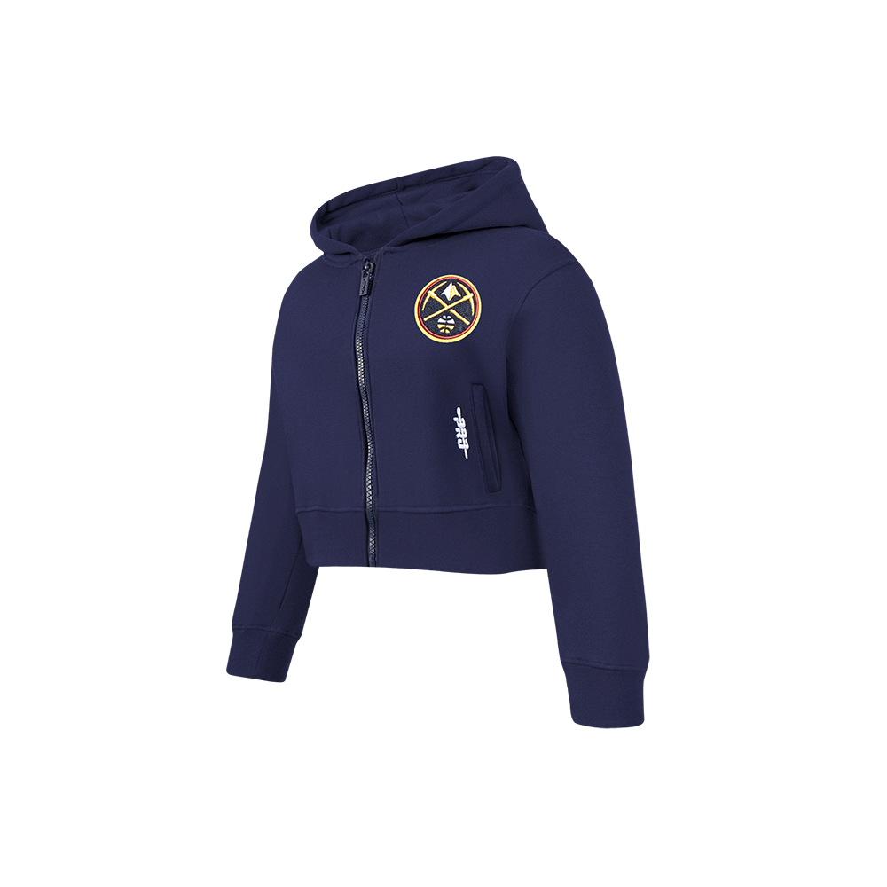 NBA DENVER NUGGETS CLASSIC LITTLE GIRLS  FLEECE FULL ZIP HOODIE (MIDNIGHT NAVY)