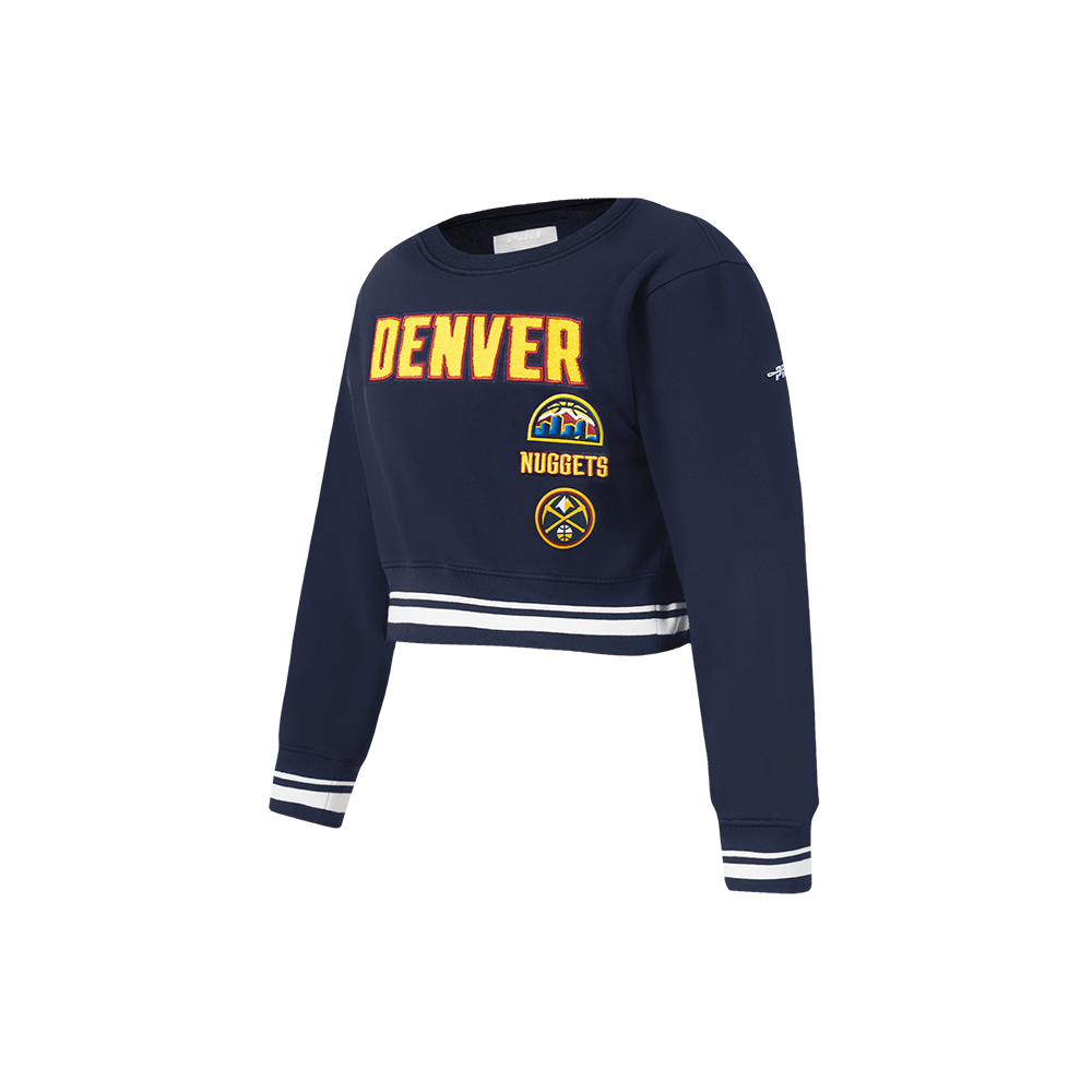 NBA DENVER NUGGETS RETRO CLASSIC LITTLE GIRLS  RIB FLEECE CREWNECK (MIDNIGHT NAVY)
