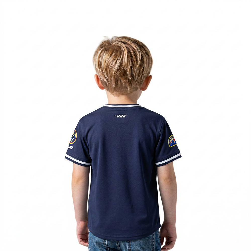 NBA DENVER NUGGETS CLASSIC TODDLER BOYS SHORT SLEEVE STRIPED RIB TEE (MIDNIGHT NAVY)