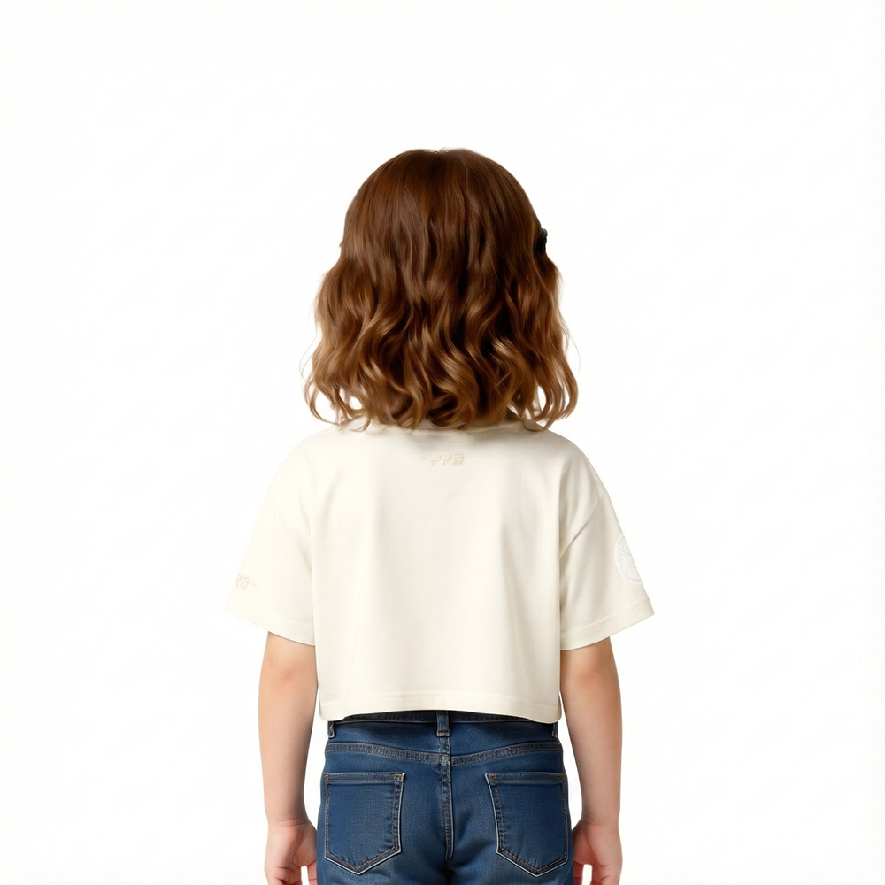 NBA DENVER NUGGETS NEUTRAL TODDLER GIRLS SHORT SLEEVE BOXY TEE (EGGSHELL)