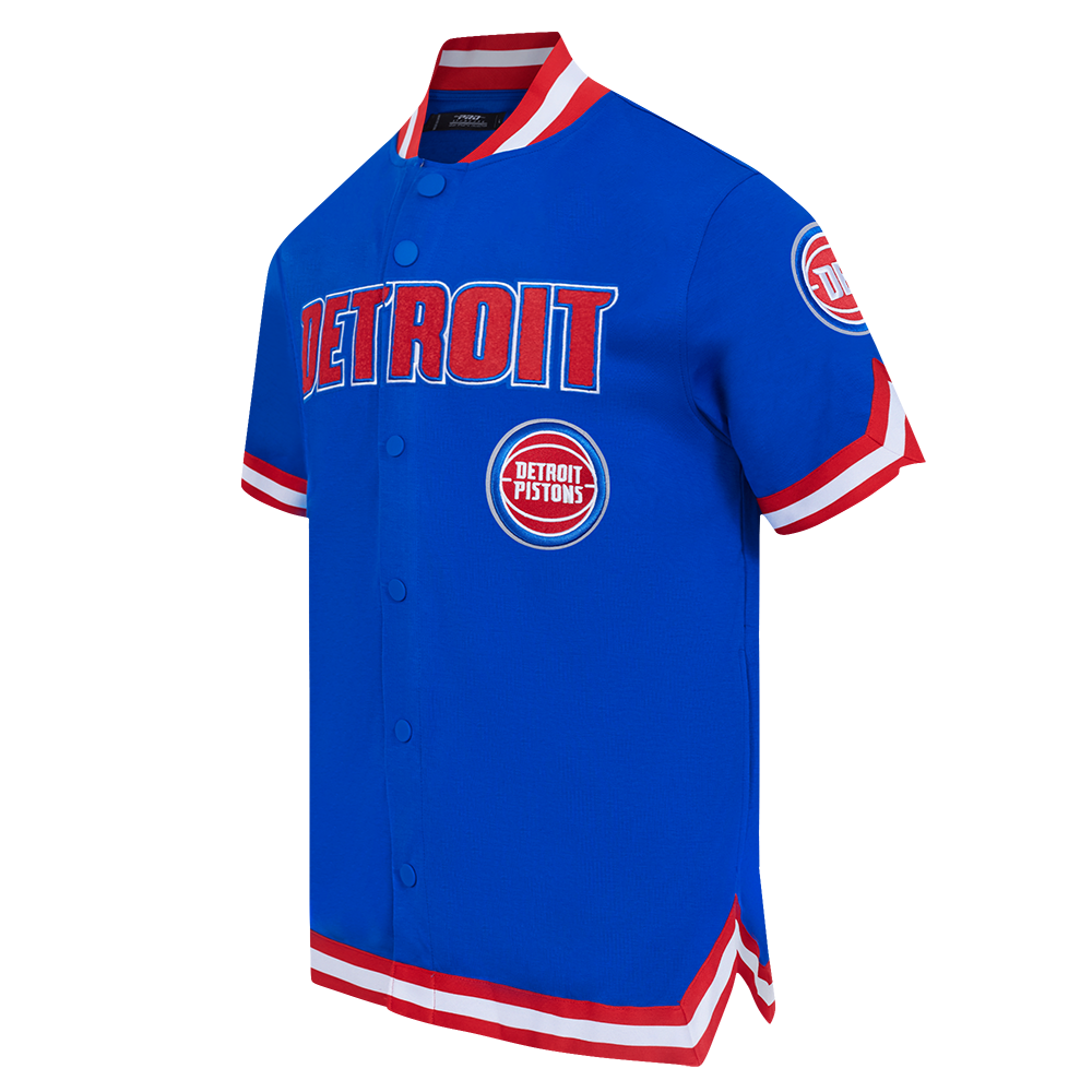 DETROIT PISTONS CLASSIC MEN'S WARM UP JACKET (ROYAL BLUE/RED)