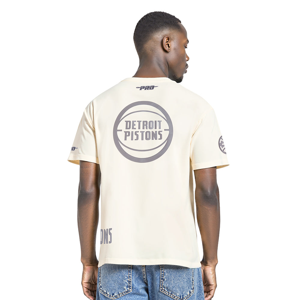 NBA DETROIT PISTONS STREET TEAM MEN'S CJ DROP SHOULDER TEE (EGGSHELL)