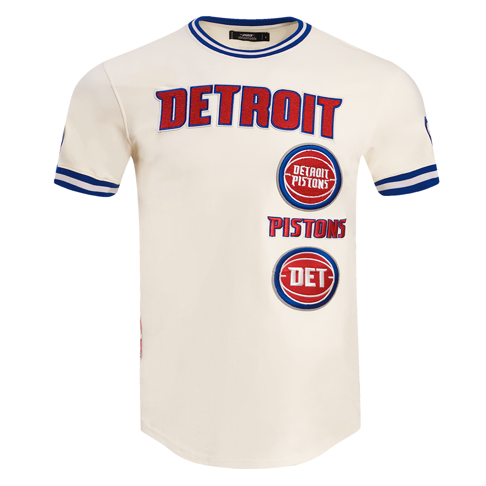 NBA DETROIT PISTONS RETRO CLASSIC MEN S TEE EGGSHELL ROYAL BLUE Pro Standard
