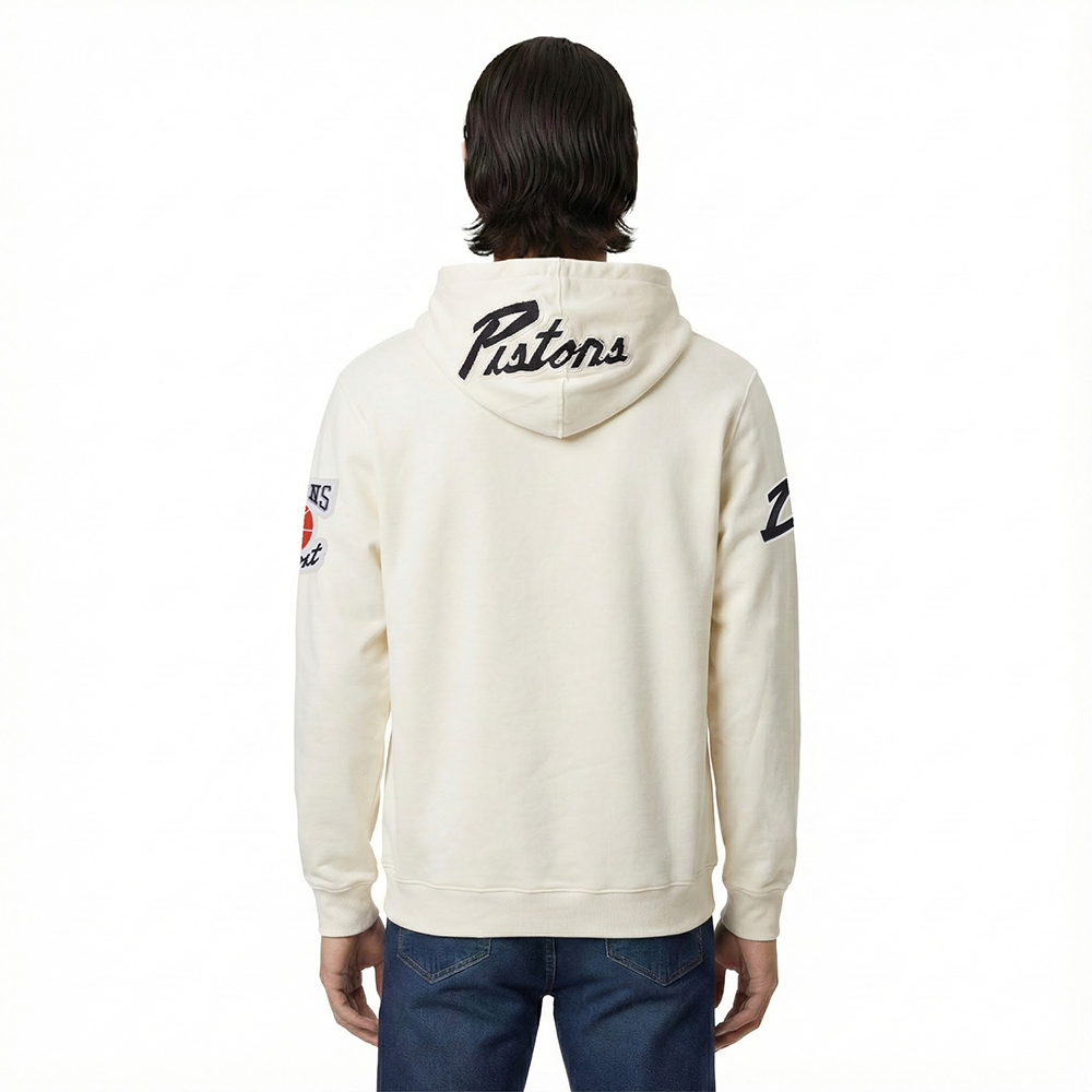 NBA DETROIT PISTONS CITY EDITION 24-25 MEN'S FLEECE PULLOVER HOODIE (EGGSHELL)