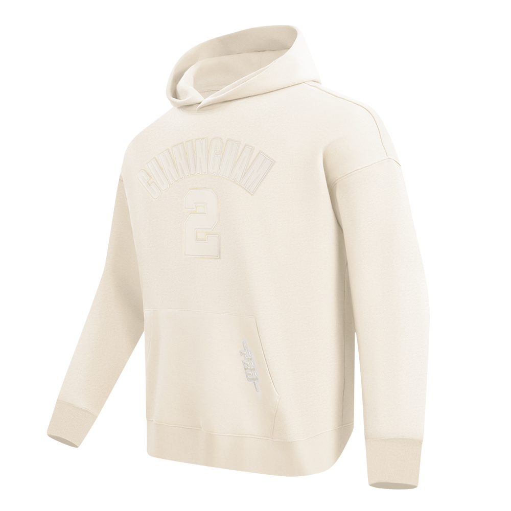 NBA DETROIT PISTONS CADE CUNNINGHAM #2 NEUTRAL PNN MEN'S DROP SHOULDER FLC PO HOODIE (EGGSHELL)