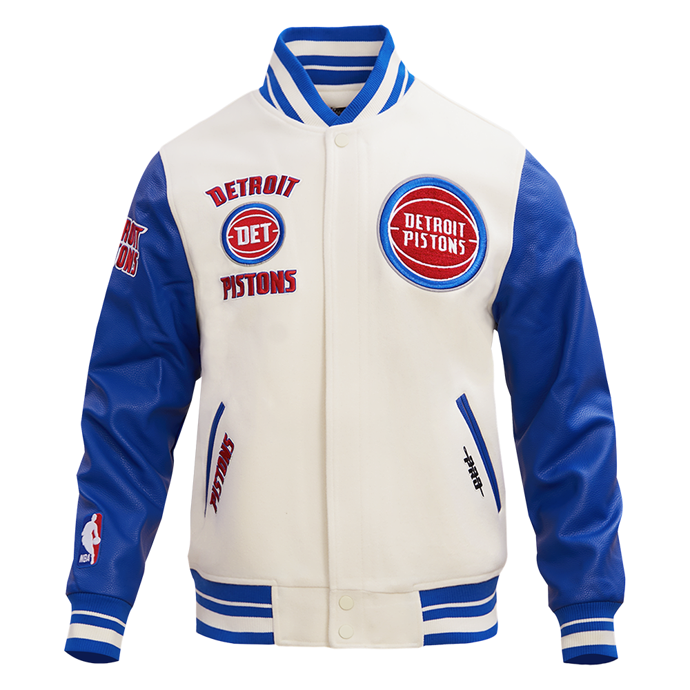 NBA DETROIT PISTONS RETRO CLASSIC MEN'S RIB WOOL VARSITY JACKET (EGGSH ...