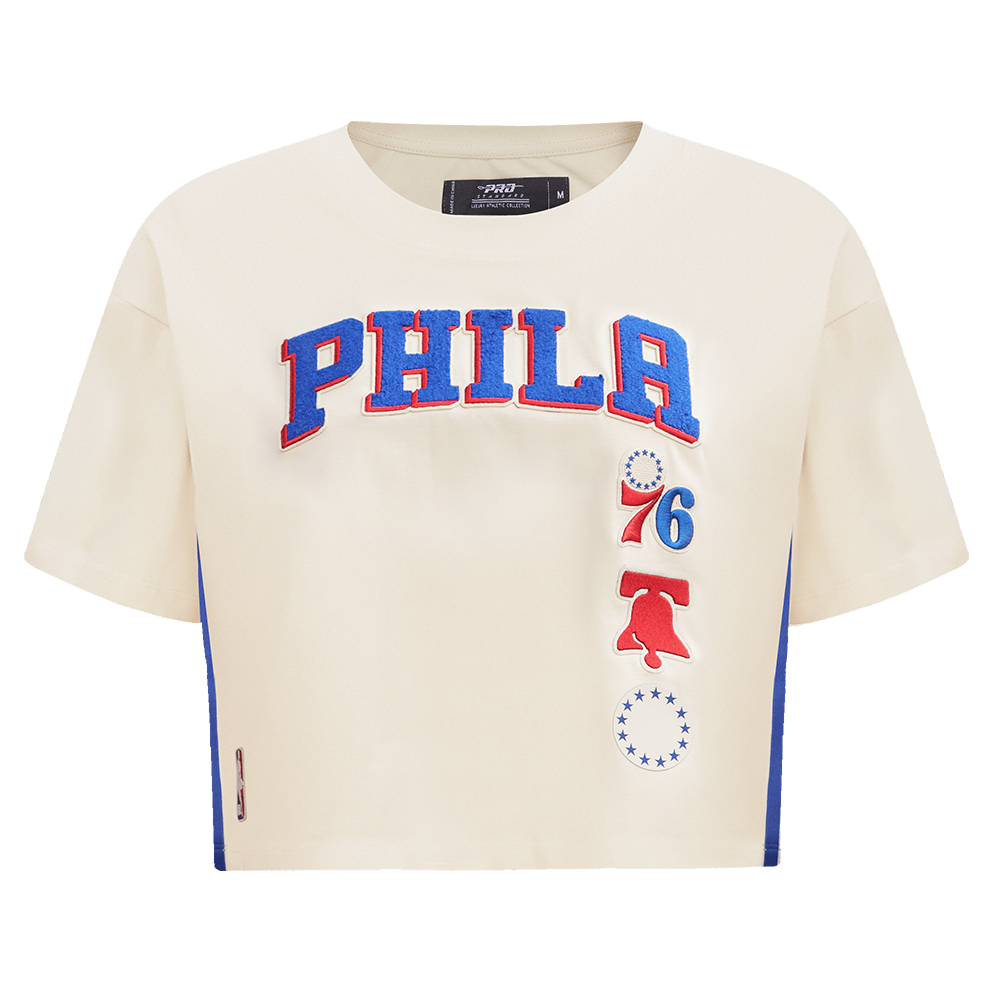 NBA PHILADELPHIA 76ERS RETRO CLASSIC WOMEN'S BOXY TEE (EGGSHELL)