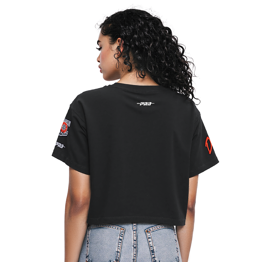 NBA DETROIT PISTONS CITY EDITION 24-25 WOMEN'S SINGLE JERSEY BOXY TEE (BLACK)