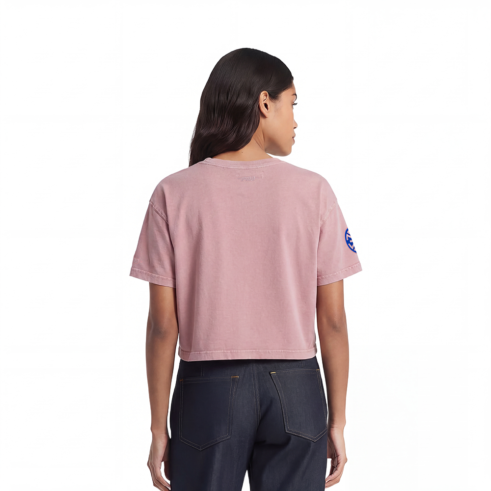 NBA DETROIT PISTONS WASHED JEWELS WOMEN'S S/S BOXY TEE (WASHED MAUVE)