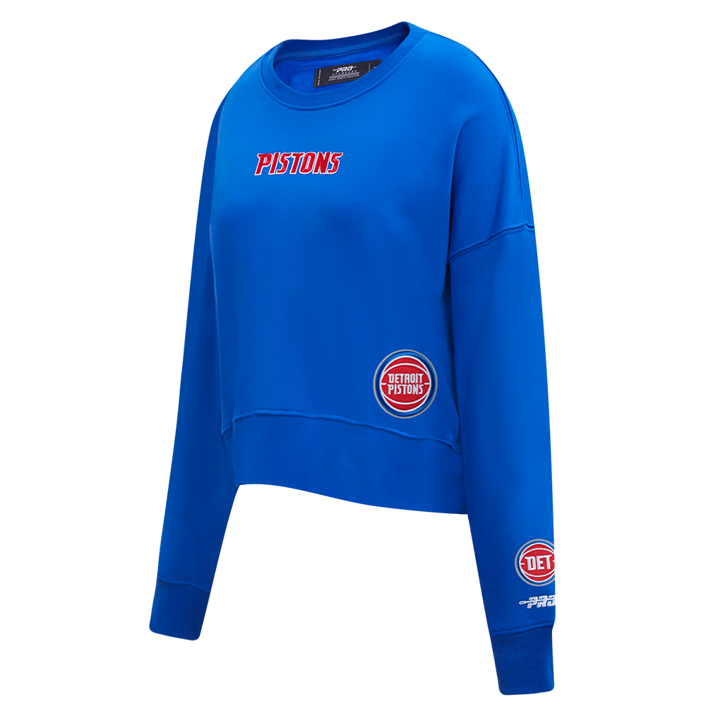 NBA DETROIT PISTONS WINGSPAN WOMEN'S FLC CREWNECK (ROYAL BLUE)