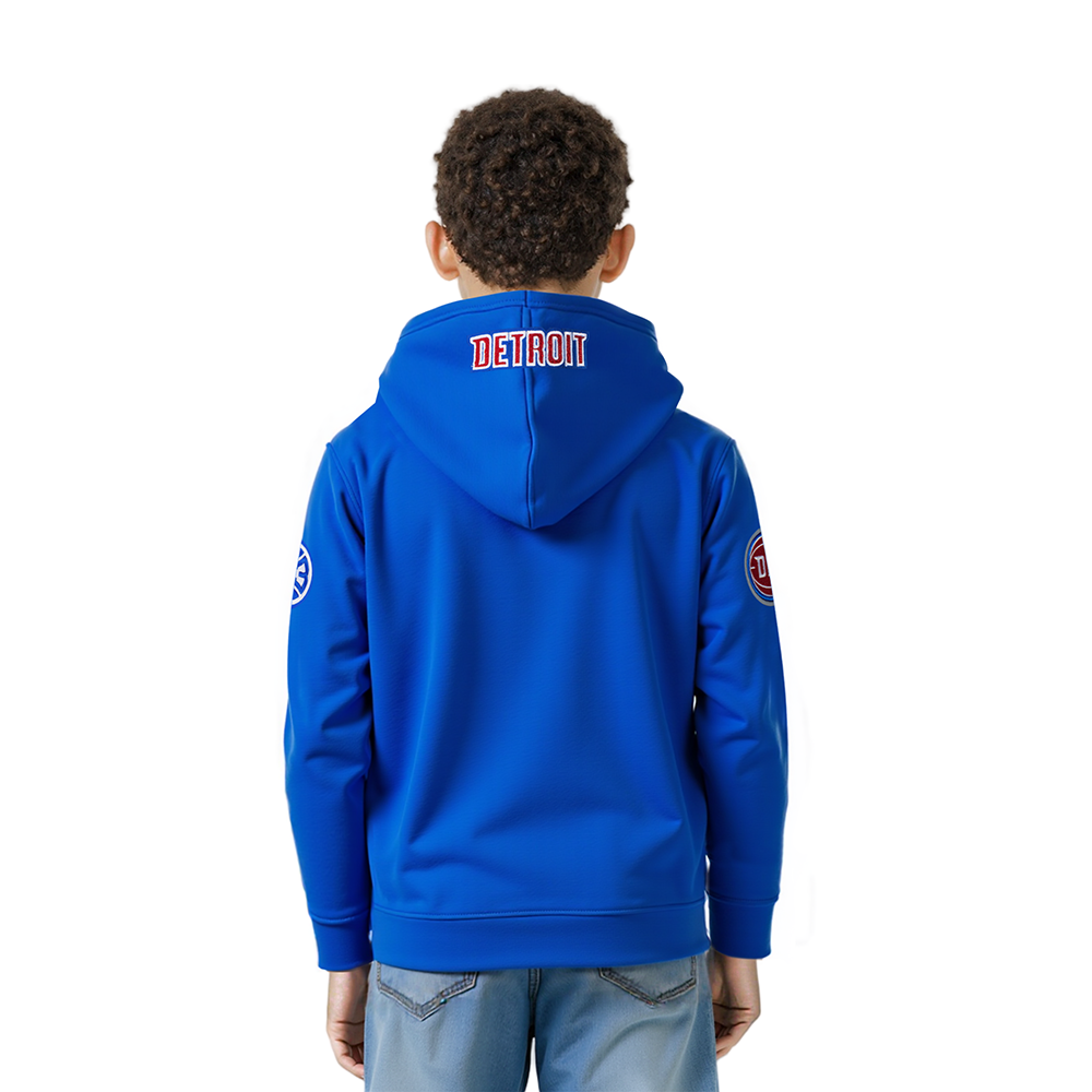 NBA DETROIT PISTONS CLASSIC LITTLE BOYS FLEECE PULLOVER HOODIE (ROYAL BLUE)