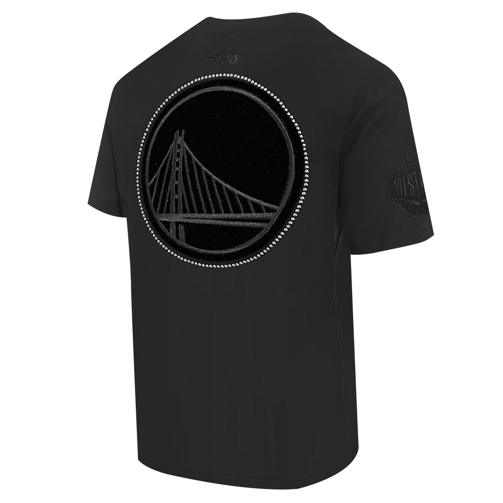 NBA GOLDEN STATE WARRIORS BLACKOUT MEN'S CJ DROP SHOULDER TEE (BLACK)