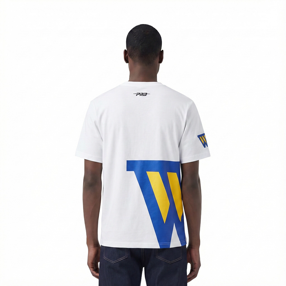 NBA GOLDEN STATE WARRIORS LIVING LARGE MEN'S CJ DROP SHOULDER TEE (WHITE)
